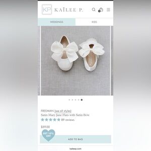 Kailee P. Satin Mary Jane Flats w Satin Bow Shoes